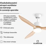 Klarstein SkyBreeze pametni stropni ventilator z lučjo | 132 cm | 27 W | Tihi | LED | les | Shoptok.si