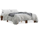  Okvir za krevet boja hrasta 135x190cm konstruirano drvo i metal | shoptok.hr
