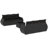 Maison Chic Seti vrtnega pohištva - Vrtna garnitura - Vrtni pohištvo set 7-delna z blazinami črn poli ratan, (21802297) | Shoptok.si