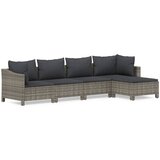 Maison Chic Seti vrtnega pohištva - Vrtna garnitura - Vrtni pohištvo set 5-delna z blazinami siv poli ratan, (21818638) | Shoptok.si