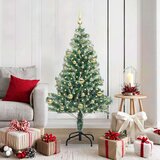vidaXL Umjetno Božićno Drvo s Snježnim Flokom i LED Svjetlom 150 cm | shoptok.hr