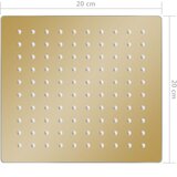  Glava za tuš od nehrđajućeg čelika 20 x 20 cm četvrtasta zlatna | shoptok.hr