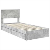  Krevet s od storage Betonski sivi 75 x 190 cm Konstruirano drvo | shoptok.hr