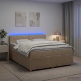  Boxspring krevet s madracem Krem 200 x 200 cm Tkanina | shoptok.hr