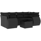  7-dijelni set vrtnih sofa od poliratana s jastucima crni | shoptok.hr