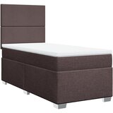 vidaXL Box spring postelja z vzmetnico temno rjava 90x200 cm blago, (21291512) | Shoptok.si
