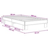  Krevetna konstrukcija Hrast sonoma 80 x 200 cm | shoptok.hr