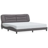 Maison Chic Posteljni okvir - Dvoposteljna postelja - Zakonska postelja z vzglavjem siva 200x200 cm umetno usnje-J6100, (21774286) | Shoptok.si