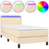 Maison Chic Box spring postelja - Vzmetna postelja z vzmetnico LED krem 90x200 cm blago SL21880, (21892692) Cene