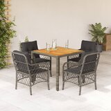  5-dijelni vrtni blagovaonski set sivi od poliratana Siva Dužina stola 90 cm | Shoptok.si