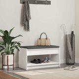  Klupa za hodnik s jastukom s policom Bijeli 83 x 38 x 45 cm | Eponuda.com