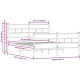  Metalni okvir kreveta bez madraca smeđa boja hrasta 160x200 cm | shoptok.hr