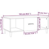 Stolić za kavu bijeli 102 x 50 x 40 cm od konstruiranog drva | shoptok.hr