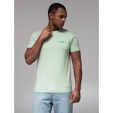 Ombre Men's cotton t-shirt with contrasting thread - mint | Shoptok.si