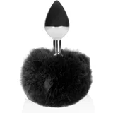 Ouch Bunny Tail with Metal Butt Plug Black