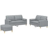  3-dijelni set sofa s jastucima svjetlosivi od tkanine | shoptok.hr