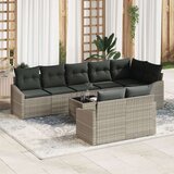  Set kauča za vrt Set od 9 Svijetlosiva Ratan Vanjski kauč | shoptok.hr
