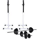vidaXL Stojalo za uteži s kompletom uteži in palic 30,5 kg Cene