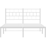 Metalni okvir za krevet s uzglavljem bijeli 150x200 cm | shoptok.hr