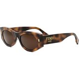 Fendi Roma Havana Oval Sunglasses ONE SIZE (52) Havana/Rjava Cene