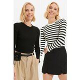 Trendyol black-multicolor double pack knitwear sweater Cene