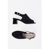 GOODIN Black suede heeled sandals | shoptok.hr