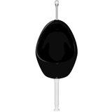 vidaXL Zidni pisoar s ventilom za ispiranje keramički crni | shoptok.hr