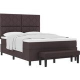 vidaXL Vzmetnica za posteljo z vzmetnico in klopjo temno rjav 160x200 cm tkanina, (22083352) | Shoptok.si