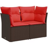  Set sofe 6 kom. Smeđa i crvena Poli Rattan i čelik | shoptok.hr