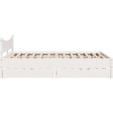 vidaXL Posteljni okvir s predali bel 135x190 cm trdna borovina | Shoptok.si