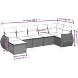  7-dijelni set vrtnih sofa od poliratana s jastucima crni | shoptok.hr