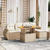 vidaXL 6-dijelni set vrtnih sofa s jastucima bež od poliratana | shoptok.hr