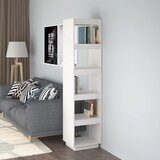 The Living Store Knjižna omara / pregrada bela 40x35x167 cm trdna borovina - Knjižna Omara, (21437043) | Shoptok.si