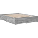  Okvir za krevet s ladicama boja hrasta 140x190 cm drveni Siva 140 x 190 cm | Shoptok.si