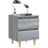  Noćni ormarići s drvenim nogama 2 kom sivi hrast 40x30x50 cm | Eponuda.com