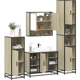Maison Chic Kopalniški sestavi - Kopalniška garnitura 4-delna sonoma hrast inženirski les, (21788377) | Shoptok.si
