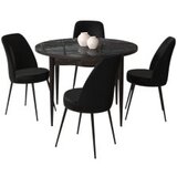 Hanah home set trpezarijski sto i 4 stolice tor black marble black | ePonuda.com