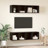 vidaXL Set TV komoda s pohranom 2 pcs Crni hrast 37 x 37 x 142.5 cm | shoptok.hr