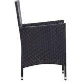 Poli 7-dijelni vrtni blagovaonski set od poliratana s jastucima crni | shoptok.hr