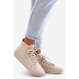 Big Star Insulated corduroy sneakers women's Big Star Hi-Poly system beige | shoptok.hr