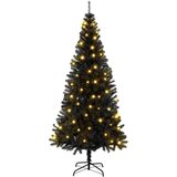 vidaXL Umetna božična drevesa z LED lučmi Črna 180 cm PVC | Shoptok.si