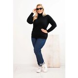 Kesi Włoski Plus Size women's sweater in a classic cut black | Shoptok.si