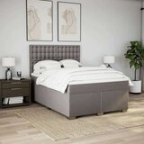  Krevet s oprugama i madracem smeđesivi 140 x 190 cm od tkanine | shoptok.hr