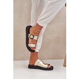 Zazoo Ladies Leather Platform Slippers 3024 Gold | Shoptok.si