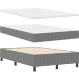 Box Spring Krevet s Madracem i LED Svjetlom Svijetlo Siva 120x200 cm Tkanina od žakarda | shoptok.hr