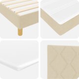 Box Spring Krevet s madracem u krem boji 90x200 cm Tkanina | shoptok.hr