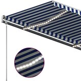  Tenda na ručno uvlačenje s LED svjetlom 400x300 cm plavo-bijela | shoptok.hr