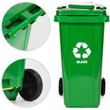  Kanta za otpad 120 L – zelena, staklo, s kotačima | shoptok.hr