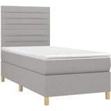 Krevet box spring s madracem LED svjetlosivi 100x200 cm tkanina | shoptok.hr
