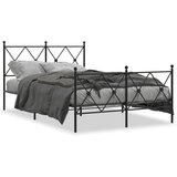 vidaXL Metalni okvir kreveta uzglavlje i podnožje crni 120x200 cm | shoptok.hr